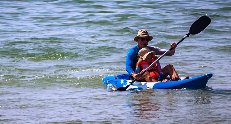 Kayaking and Water Skiing